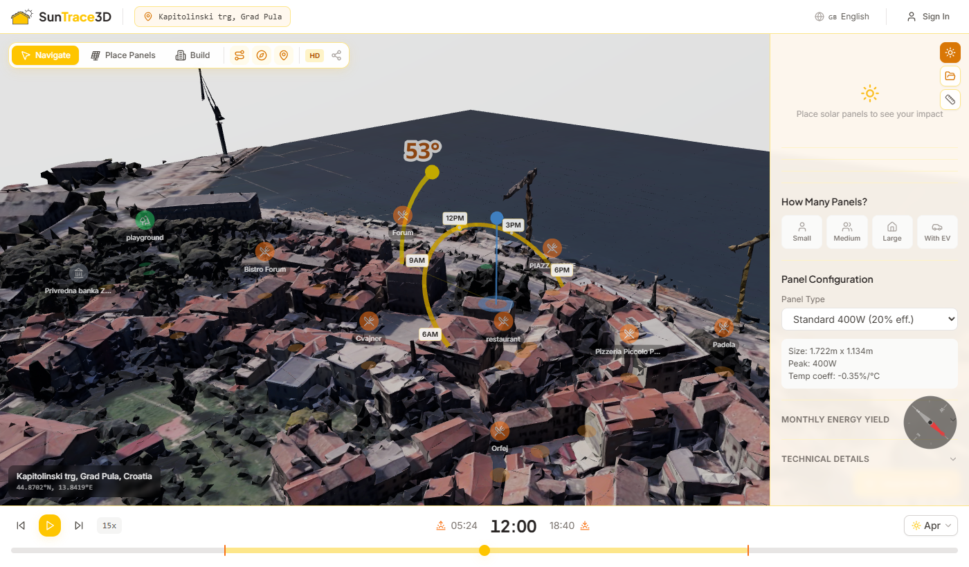 Project manager section in the sidebar showing save and load controls